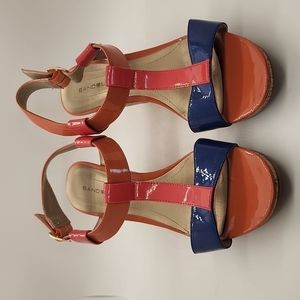 Bandolino pink, orange & blue size 8 sandals